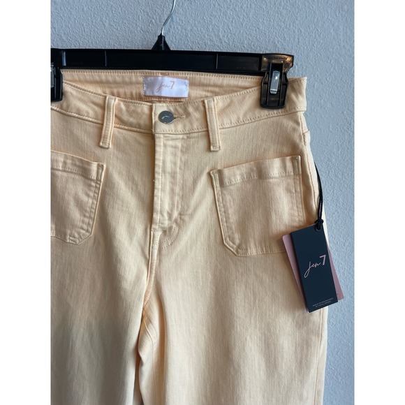 JEN7 by 7 For All Mankind Patch Pocket Mid Rise Crop Wide Leg Jeans Size 2 - Picture 4 of 11